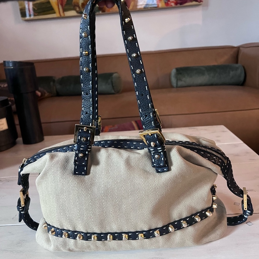Fendi Selleria Canvas and Leather Bag Authentic - Picture 2 of 9